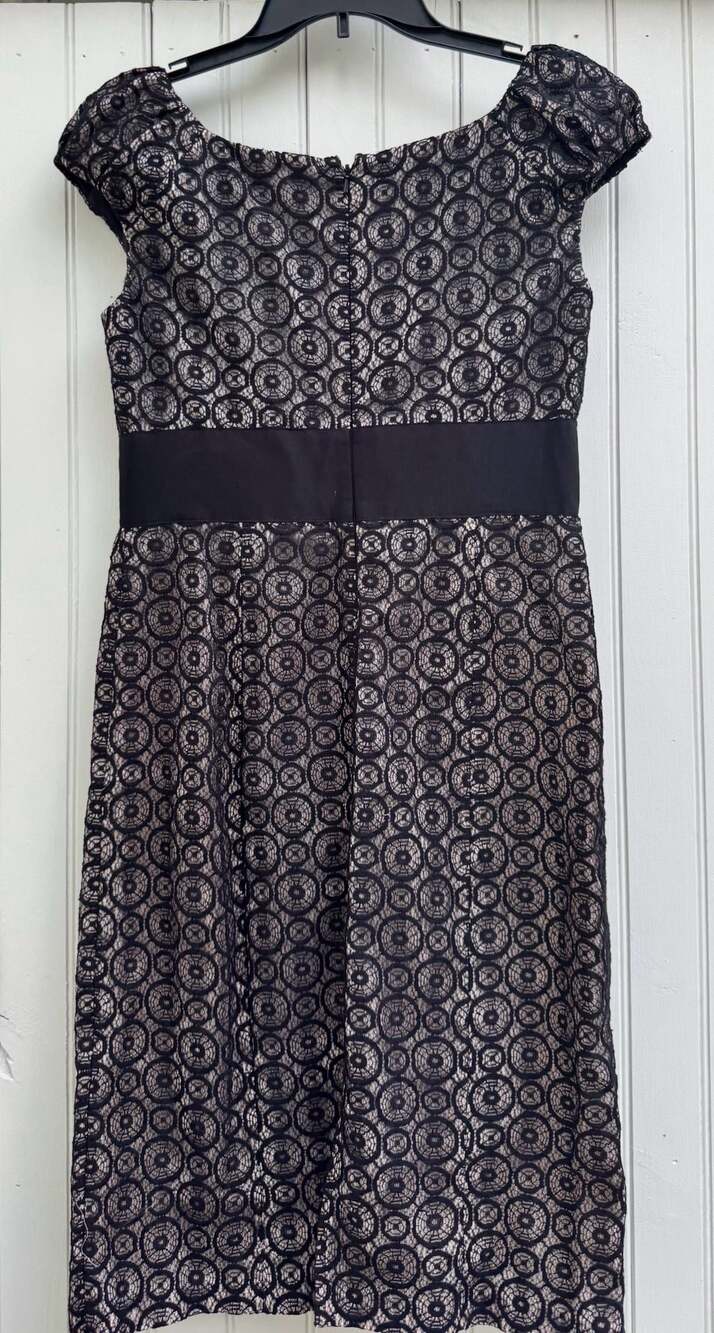 Jones New York Black Lace Overlay Dress Size 6 - Picture 6 of 9